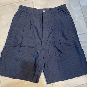 Vintage Navy Pleated Shorts